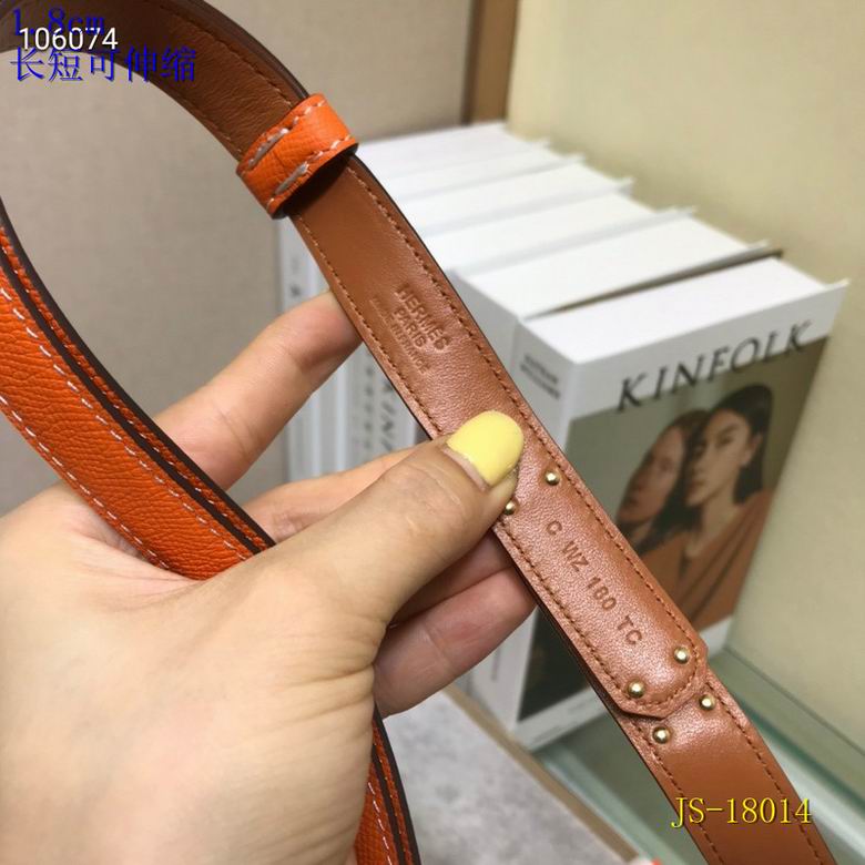 Orange Adjustable Leather Belt 18MM